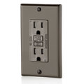 Leviton GFCI Receptacle, 15A, 125Vac, 5-15R, Brown GFTR1